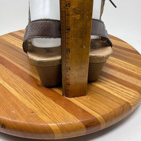 Josef Seibel Womens Size 38 / 7.5 Brown Strappy Lace-Up Sandals Block Heel Textu - Picture 8 of 10